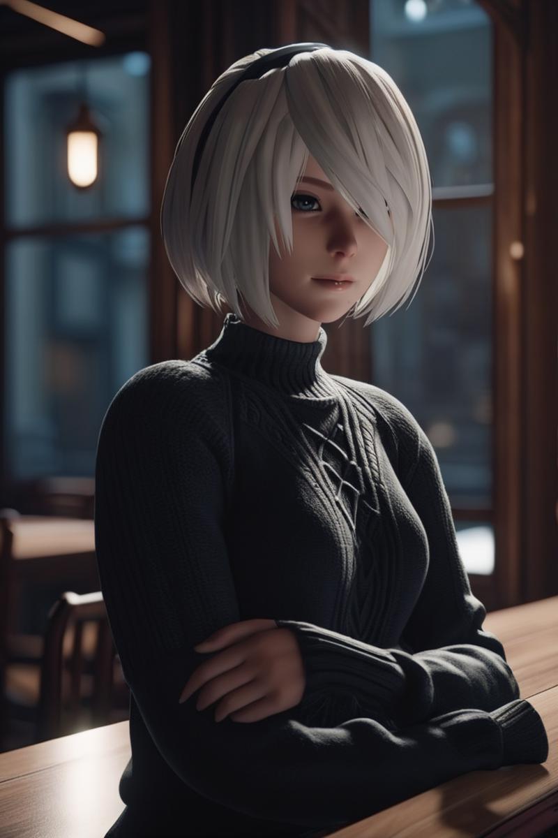 4234732458-3211041112-cinematic photo yorha2b,_lora_yorha2b_sdxl_V10-000008_0.65_,looking at viewer,sitting,wooden desk,window,bookshelf,sweater . 35m.png